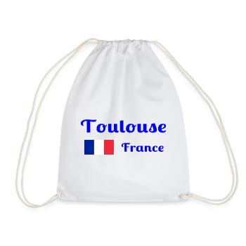 Toulouse France- Stylish prints - Drawstring Bag - white - Front