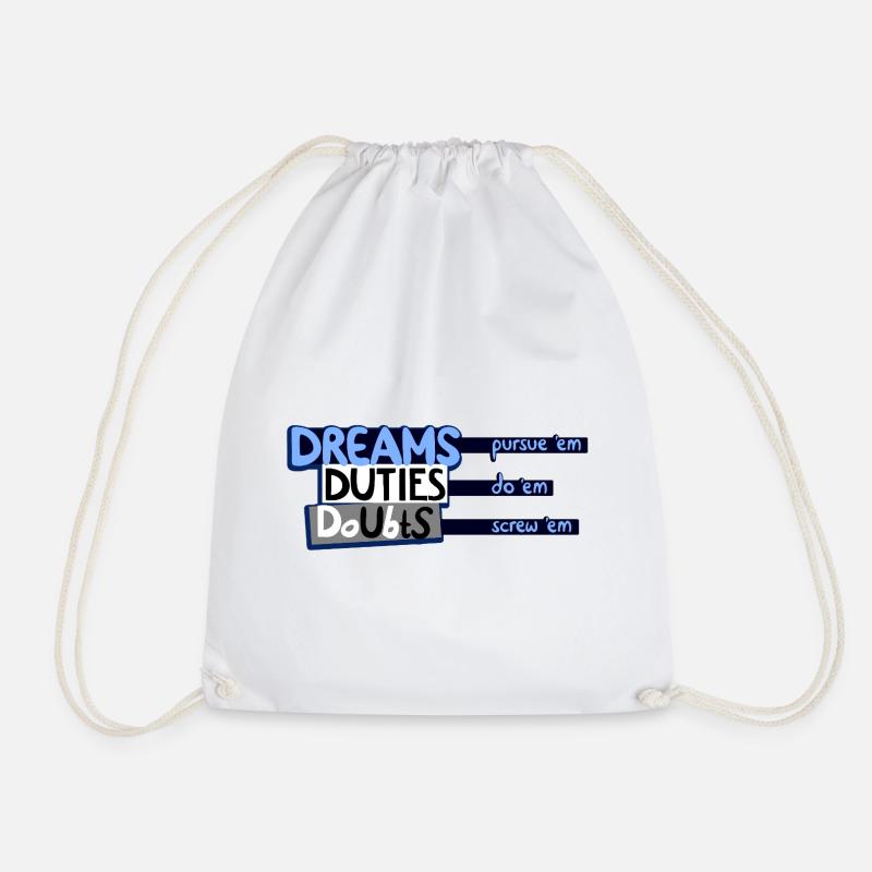 The Three Ds - Drawstring Bag - white