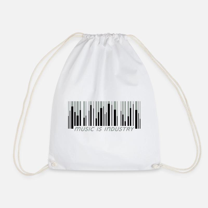 music is industry - Drawstring Bag - white