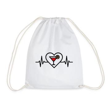 Cocktail Heart Aperitif Drink - Drawstring Bag - white - Front