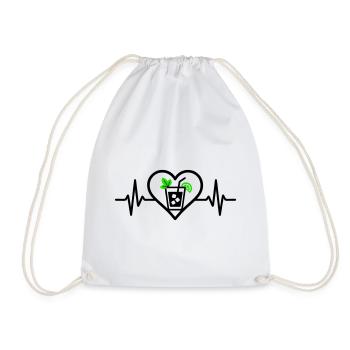 Mojito Heart Aperitif Cocktail - Drawstring Bag - white - Front