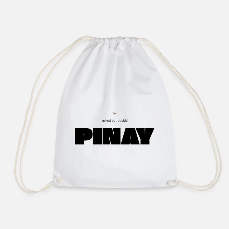Mixed but Double – Pinay Diversity Statement - Drawstring Bag - white