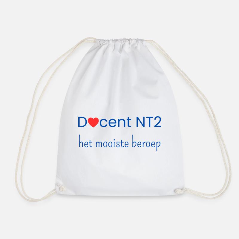NT2 teacher: the best profession - Drawstring Bag - white