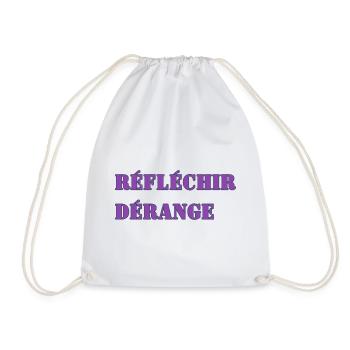 THINKING DISTURBS - Drawstring Bag - white - Front