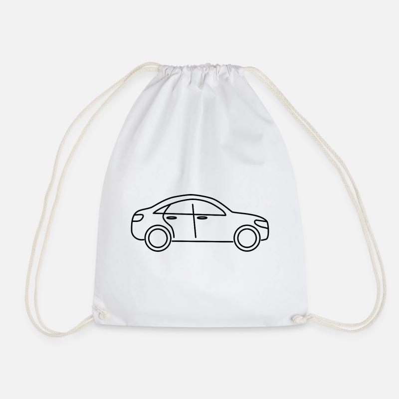 Car Design - Drawstring Bag - white