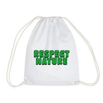 Respect Nature  - Drawstring Bag - white - Front