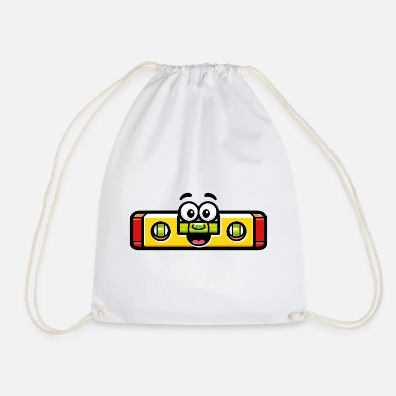 Cute Spirit Level DIY Tool - Drawstring Bag - white