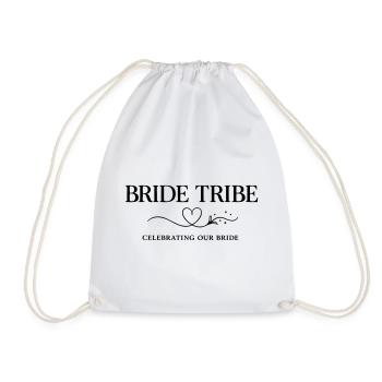 Bride Tribe! Heart Design Bachelor Party Bridal Crew Outfit - Drawstring Bag - white - Front