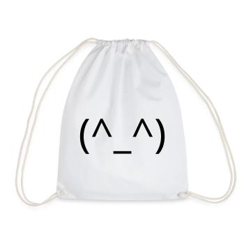 Happy Emoticon (^_^) Smile Classic - Drawstring Bag - white - Front
