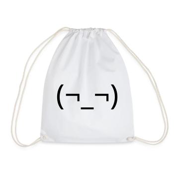 Dry Side Gare (¬_¬) Annoyed Emote - Drawstring Bag - white - Front