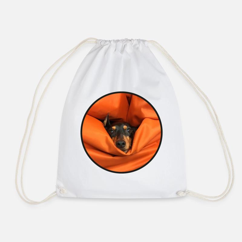 Vom Sitzsack gefressener Pinscher - Turnbeutel - Weiß