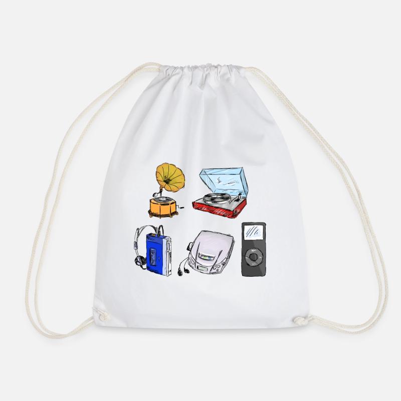 Music through time! - Drawstring Bag - white