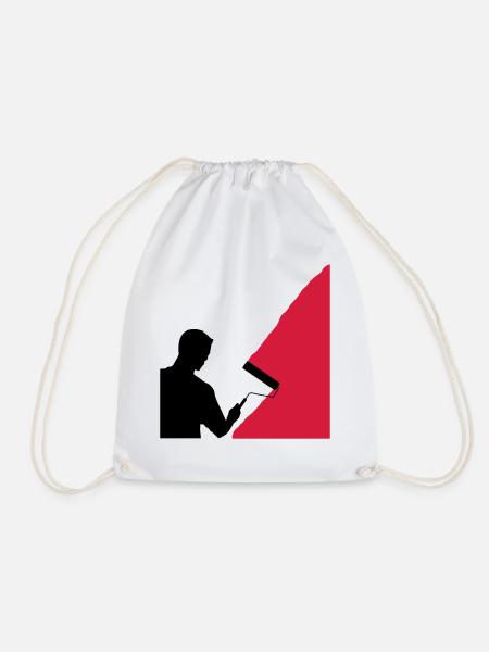 Painter and painter - vector - Drawstring Bag - white