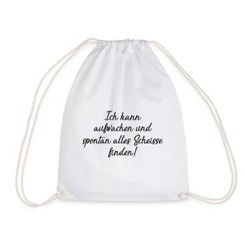 morning grouch - Drawstring Bag - white - Front
