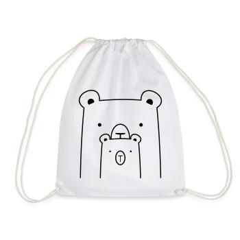 bear bear polar bear brown bear I gift idea - Drawstring Bag - white - Front