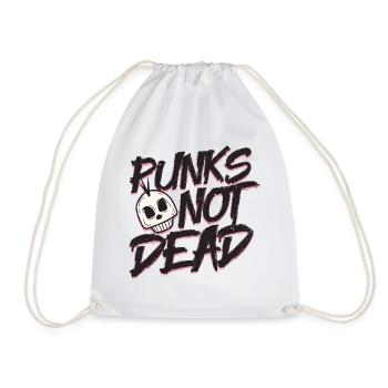 Punks not dead skull head rockn'roll geschenkidee - Turnbeutel - Weiß - Vorne
