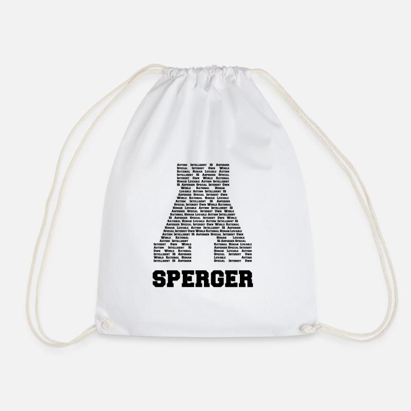 Asperger Syndrom - Design Shirt - Turnbeutel - Weiß