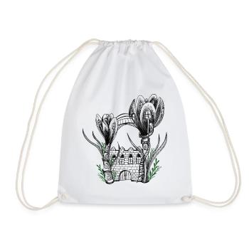 Garden Flower Castle - Drawstring Bag - white - Front