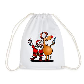 Père Noël et ses rennes - Sac de sport léger - blanc - Devant