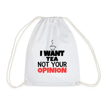 Tea opinion teabag sugar green tea gift idea - Drawstring Bag - white - Front