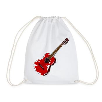 Gitarre Gitarrist Musiker - Turnbeutel - Weiß - Vorne