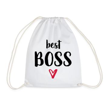 best Boss Herz Geschenk Chef - Turnbeutel - Weiß - Vorne