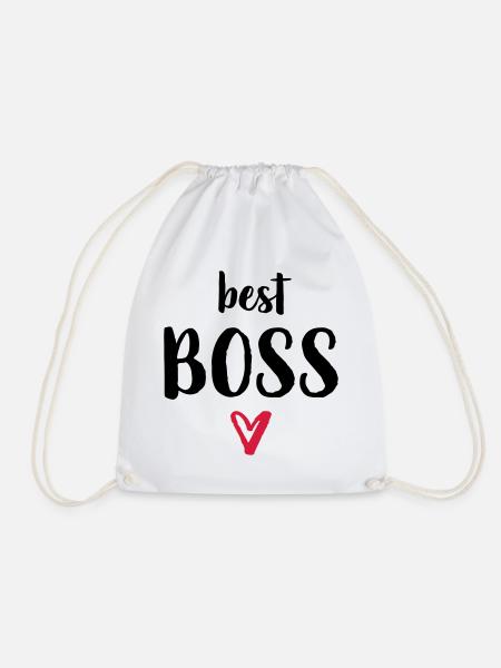 best Boss Herz Geschenk Chef - Turnbeutel - Weiß
