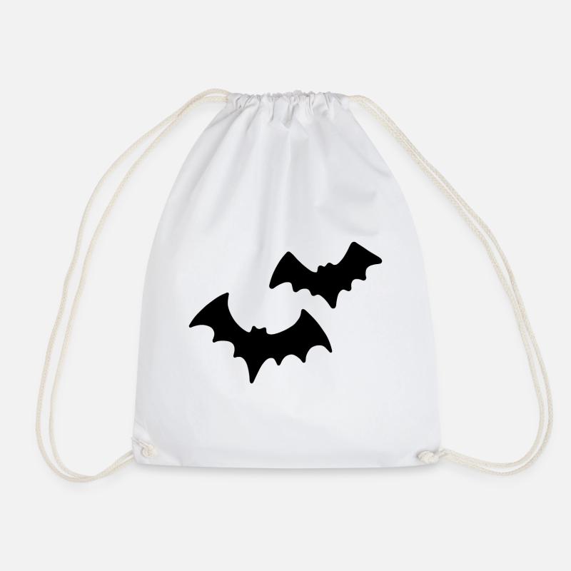 Halloween Bats - Drawstring Bag - white