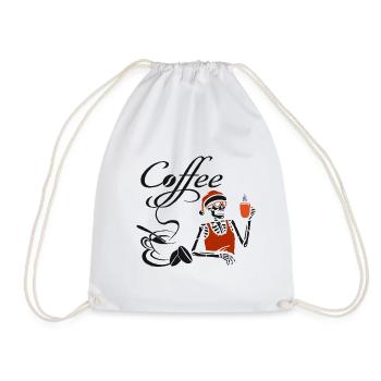 Tasse à café squelette café café - Sac de sport léger - blanc - Devant