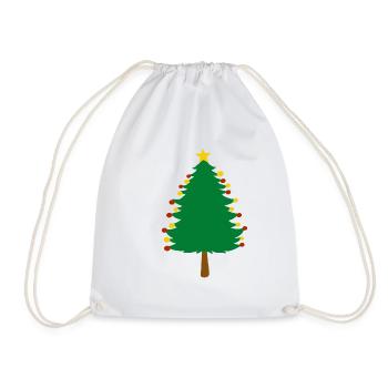 Christmas tree Christmas gift Christmas XMas - Drawstring Bag - white - Front