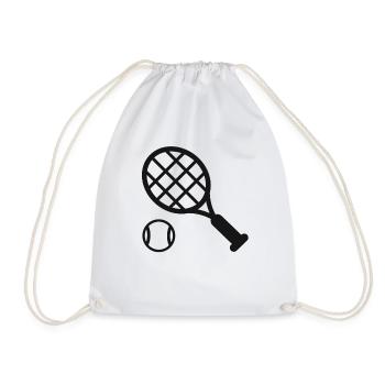 Tennis tennis tennis lovers tennis racket - Drawstring Bag - white - Front