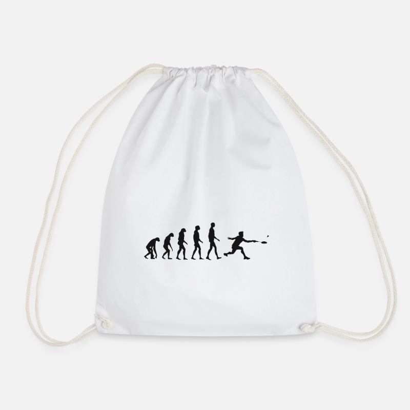 Federball Evolution Badminton Entwicklung Geschenk - Turnbeutel - Weiß
