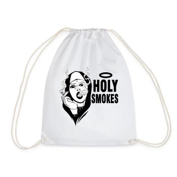 Church nun smokes smokers Holy Smokes - Drawstring Bag - white - Front