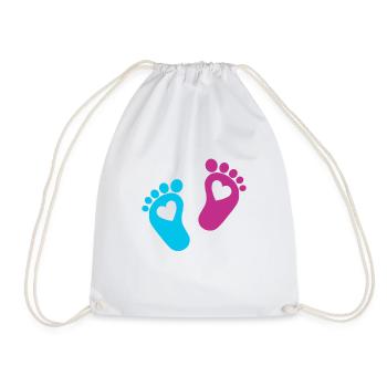 Bébé Pieds Parents Bébé Coeur Enfant Enfant Enceinte - Sac de sport léger - blanc - Devant