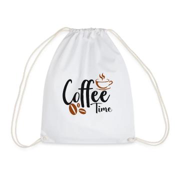 Café en grains tasse caféine cadeau café - Sac de sport léger - blanc - Devant