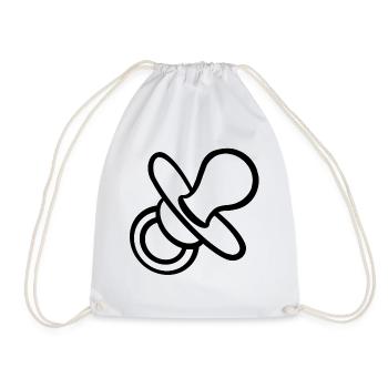 Sucette cadeau enfant en bas âge bébé grossesse - Sac de sport léger - blanc - Devant