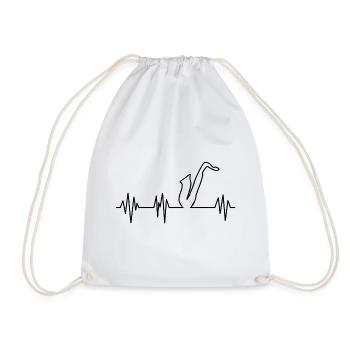 Instrument de musicien de bande de musique de battement de coeur saxophone - Sac de sport léger - blanc - Devant
