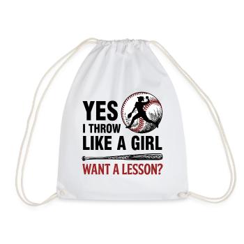 Baseball Frau Pitcher Geschenk - Turnbeutel - Weiß - Vorne
