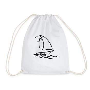 Voile bateau voile - Sac de sport léger - blanc - Devant