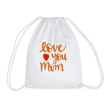 Mom mom baby mom mother mother's day gift love mom - Drawstring Bag - white - Front