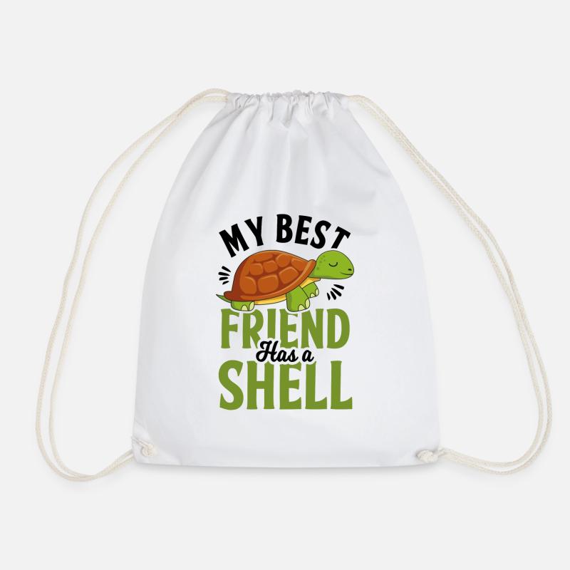 Turtle Turtle Turtle - Drawstring Bag - white