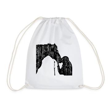 Cheval avec femme dans vintage design - Sac de sport léger - blanc - Devant