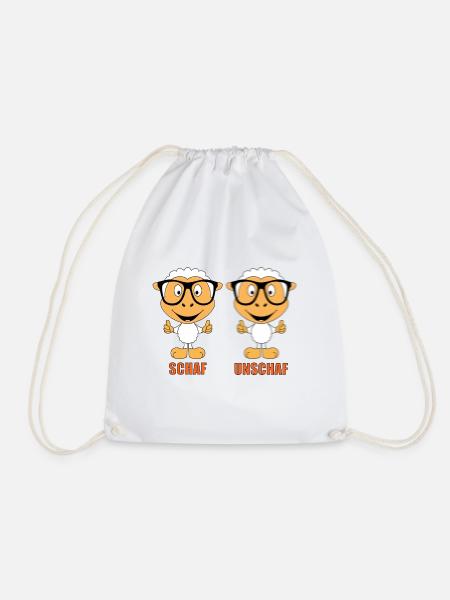 SCHAF - UNSCHAF - BRILLE - SEHTEST - OPTIKER - FUN - Turnbeutel - Weiß