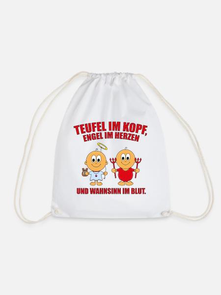 BABYS - BABY - ENGEL - TEUFEL - KIND - KINDER - Turnbeutel - Weiß