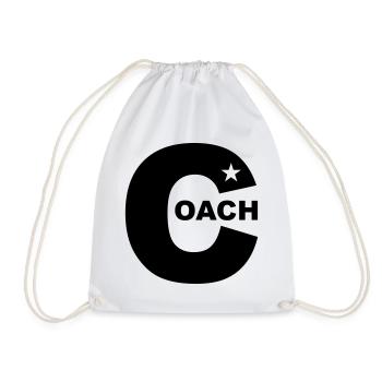 Star Trainer Vector Color customizable 1c - Drawstring Bag - white - Front