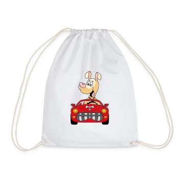 HUND - AUTO - TIER - KIND - BABY - CABRIO - Turnbeutel - Weiß - Vorne
