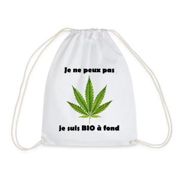 Stylized cannabis leaf for clothing - Drawstring Bag - white - Front