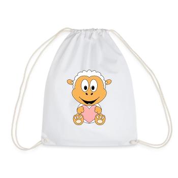 SCHAF - HERZ - LIEBE - LOVE - TIER - KIND - BABY - Turnbeutel - Weiß - Vorne