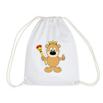 TEDDYBÄR - BÄR - TEDDY - KÖNIG - KÖNIGIN - Turnbeutel - Weiß - Vorne