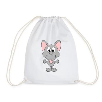 RATTE - TIER - KIND - BABY - LIKE - LIKEN - MÖGEN - Turnbeutel - Weiß - Vorne